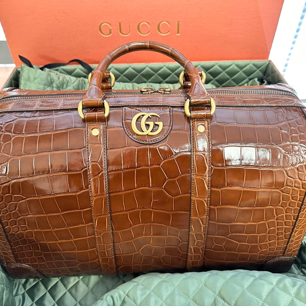 Gucci exotic series crocodile duffle bag